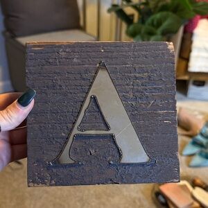 Rustic Brown Letter A Decor